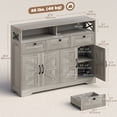 thumbnail image 3 of HOMCOM Sideboard, Buffet Cabinet with 4 Barn Doors and 3 Drawers Grey, 3 of 10
