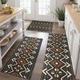 thumbnail image 2 of Boho Brown and Beige Ethnic Pattern Kitchen Rugs Sets Of 3,Kitchen Runner Rugs Non Skid Washable,Decorative Kitchen Floor Mats for Kitchen,Sink,Laundry,17"x30"+ 17"x47" + 17"x59", 2 of 6
