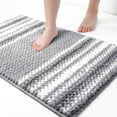 thumbnail image 4 of REGALWOVEN Chenille Bathroom Rug Extra Soft Fluffy, Striped Bath Mat Shaggy Rugs Super Absorbent Area Rugs Dark Gray 20"x32", 4 of 7