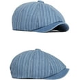 thumbnail image 3 of CoCopeaunts Newsboy Hats for Men Women Washed Denim Beret Cap Vintage Artist Painter Beret Hat Retro Flat Octagonal Newsboy Cap, 3 of 7