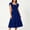 Dark Blue, variant on Elvqul Womens Sundresses Pullover Midi Dresses Summer Short Sleeve Tiered Knee Length Square Neck Casual Dresses for Women Travel