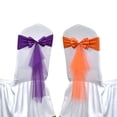 thumbnail image 6 of Wedding Chair Satin Sash Bow Tie Organza Ribbon Chair Sashes Stretch Bow Knot For Dining Room Banquet Party Decoration Supplies, 6 of 9
