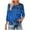Blue Plus Size Blouse for Women_c, variant on CYMMPU 3/4 Sleeve Crew Neck Blouses for Women Dressy Casual Fall Fashion Shirts T-Shirts Spring Tops Flower Printed Loose Fit Lightweight Basic T-Shirts Navy M