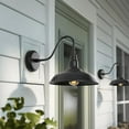 thumbnail image 4 of GOALPLUS 14 Inch Dome Outdoor Barn Lights for Farmhouse, Large Exterior Gooseneck Light with Wall Mount, Black Wall Sconce for Porch, LM2202, 4 of 10