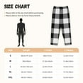 thumbnail image 4 of Lsque White And Black Plaid Print Women's Pajama Pants, Lounge Pant - Comfortable Home Wear,Elastic Waistband, Stylish Design-Medium, 4 of 9