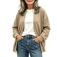 thumbnail image 5 of CHGBMOK Women Open Front Sweatshirt Cardigan Long Sleeve Loose Fit Casual Knit Jacket with Pockets Lightweight Layering Outerwear, 5 of 5