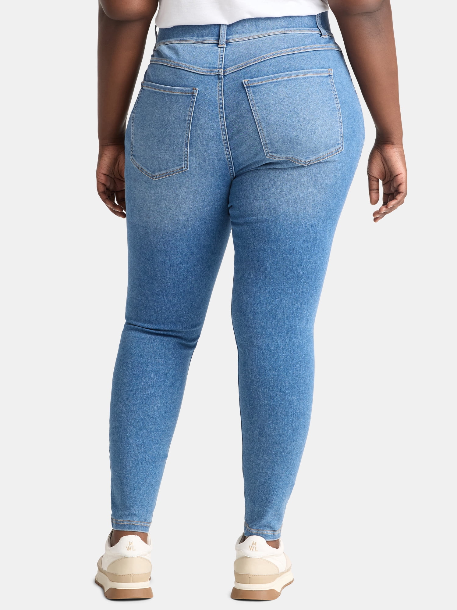 (2 pack) Terra & Sky Women's Plus High Rise Skinny Jegging, 28" Inseam, Sizes 0X-4X