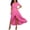 Hot Pink, variant on Women's Plus Size Maxi Dress with Wrap V-Neck, High Slit and Short Sleeves for Multiple Occasions
