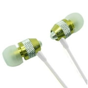 Super Bass Noise-Isolation Metal 3.5mm Stereo Earbuds/ Headset/ Handsfree for Asus ZenFone Max Plus, V Live, V, 4 Pro, 4, AR, 6, 2, 5, 3, 3 Zoom, Deluxe, Ultra (Green) - w/ Mic