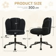 thumbnail image 4 of Furniliving Modern Upholstered Home Office Chair with Cloud Shaped Backrest, Cute Armless Vanity Chair, 360° Swivel Height Adjustable Desk Chair, Computer Task Chair for Bedroom, Black, 4 of 11