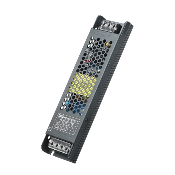 Neoglint Ultra Mince Adaptateur d'Alimentation Transformateur pour Bande Lumineuse LED AC190V-240V à DC 12V 25A 300W Convertisseur de Commutation d'Alimentation à Usage Intérieur