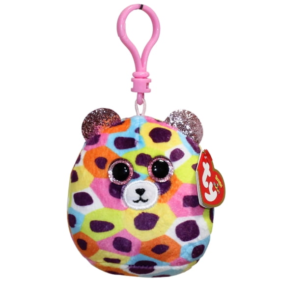 Ty Squish-a-Boos (Plastic Key Clip) - Giselle the Multi-Color Leopard  - Stuffed Animal