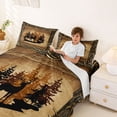 thumbnail image 3 of Erosebridal Cabin Moose Deer Full Size Sheets, Brown Lake House Bed Sheets, 4pcs, 3 of 5