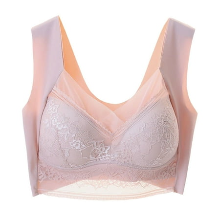 Soft Wireless Comfort Bralettes Full Coverage Plus Size Underwire Bras White Sports Bra Top V Neck Cami Bando Bra