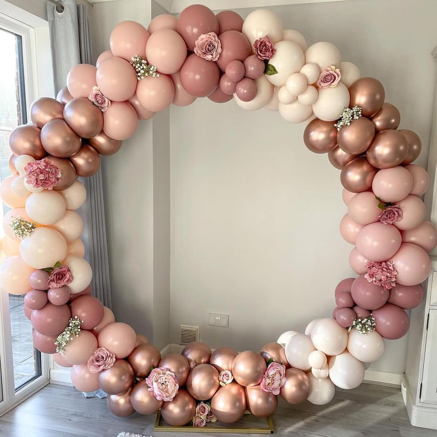 Blush Pink Balloons, 60 Pcs 12 Inches Dusty Pink Double Stuffed Nude Beige Balloon, Retro and Rose Gold  Balloons Set for Girls Bridal Birthday Baby Shower Weddings Party Decoration