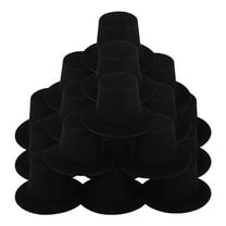 IBASETOY 20Set Snowman Hats Black Felt Hat Doll Accessory For Winter Decorations