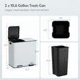 thumbnail image 4 of TLSUNNY 21 Gal Kitchen Dual Trash Can with Recycle Bin, Stainless Steel Garbage Can with Lid, Deodorizer Compartment, Odor-Proof and Fingerprint Resistant, 4 of 11