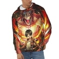 thumbnail image 2 of Attack On Titan Men's Hoodie With Color Drawstrings Sweatshirt Hooded Pullover Print Winter Coat Jacket 3x-Large, 2 of 9