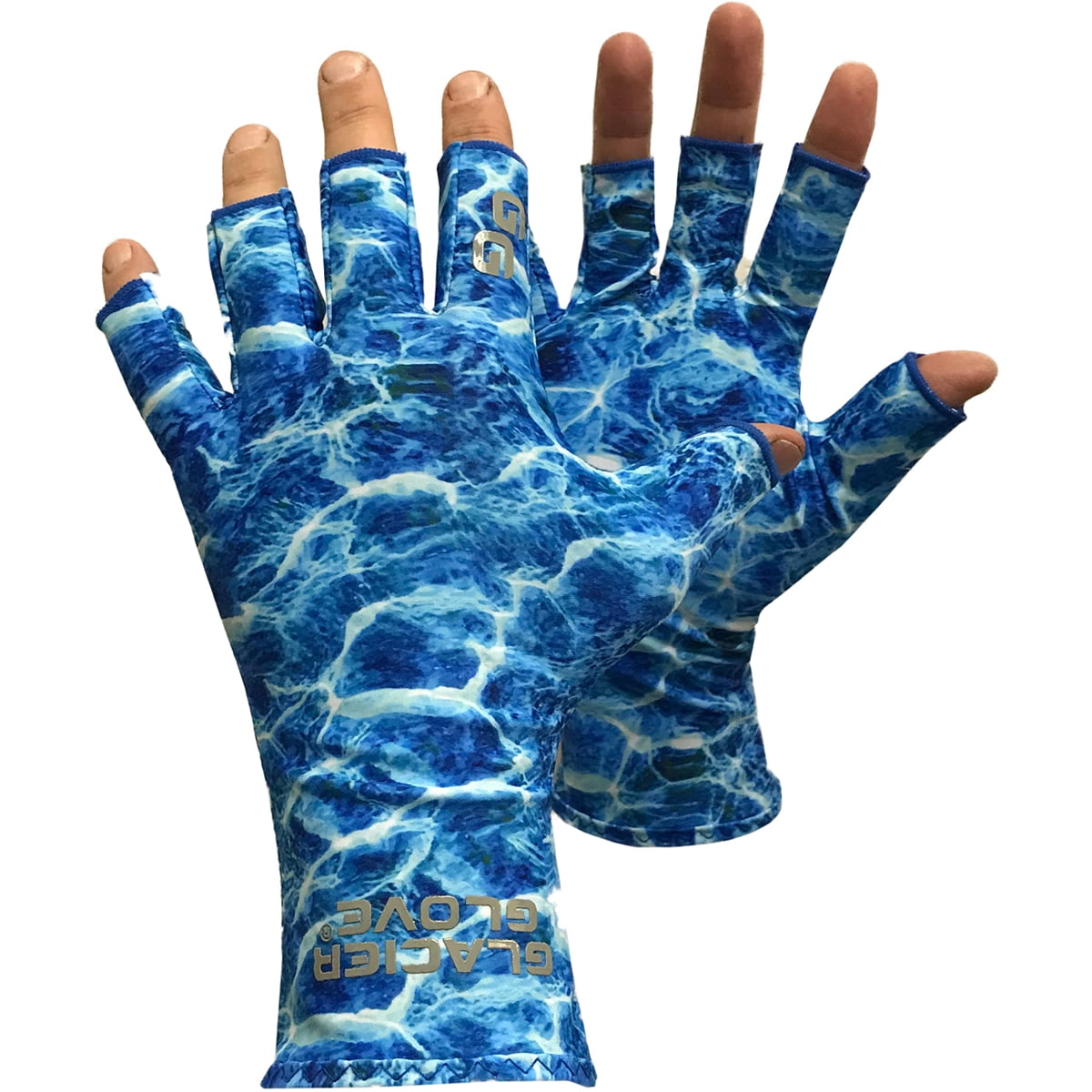 Glacier Glove Glacier Glove Abaco Bay Fingerless Sun Gloves Blue