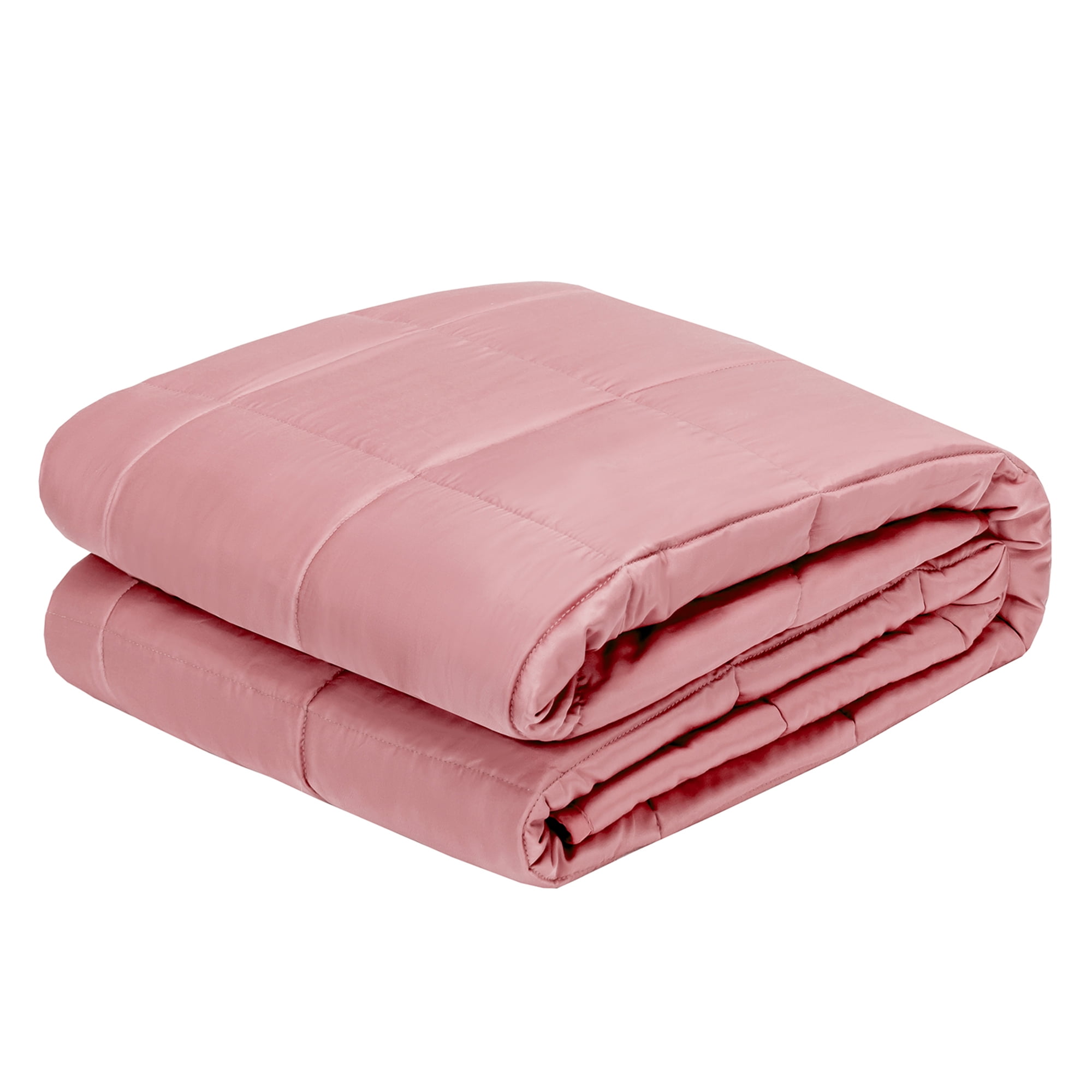 Gymax 15 lbs 48'' x 72'' Weighted Blanket w/ Bamboo Fabric Cover Pink