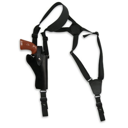 Barsony Right Hand Draw Black Leather Vertical Shoulder Holster Size 8 Colt Ruger S&W Taurus for 4