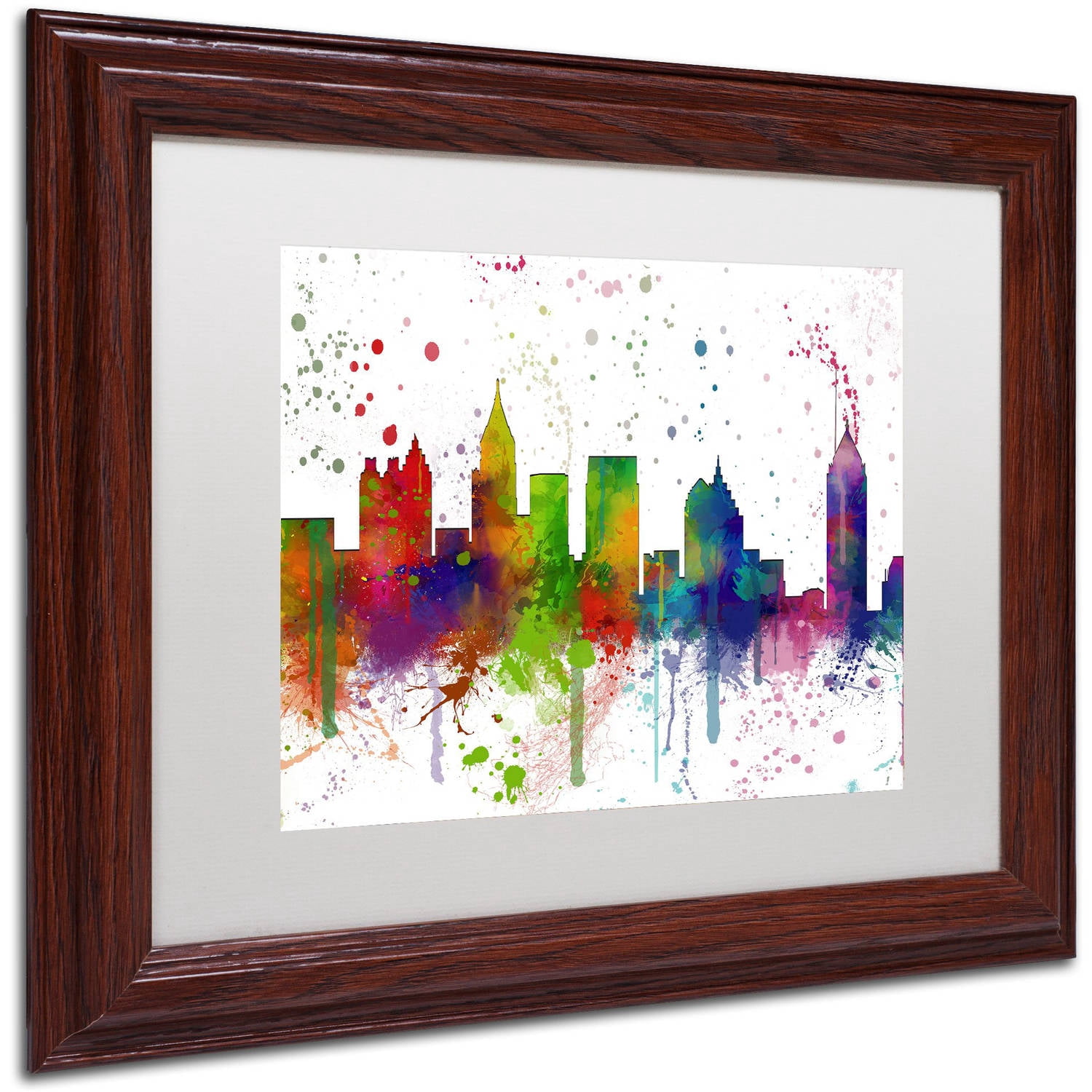 Trademark Fine Art "Atlanta Georgia Skyline Mclr-1" Canvas Art by Marlene Watson, White Matte, Wood Frame