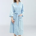 thumbnail image 3 of Gifts for Her Robes for Women Fuzzy House Coat Oversized Soft Women's Sleepwear Spa Womens Bathrobe Light Blue, 3 of 5