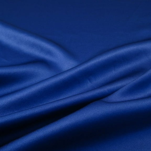 Silk Charmeuse Fabric 100% Silk Solid 44" wide 18 Momme Sold By the Yard Many Colors (Royal Blue)
