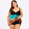 thumbnail image 4 of WREESH Women Vintage Print Ethnic Style Tankini Set Two Piece Swimsuit Plus Size, 4 of 9