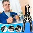 thumbnail image 1 of Fiudx Alicates Pelacables Multifuncionales de Acero Aleado para Pelar Aislamientos, Cortar y Sujetar Cables, Herramienta para Reparación de Motores, Mango de Tpr, Duradero y Resistente Al Desgaste, 1, 1 of 7
