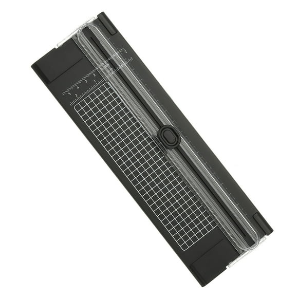 Cortador de Papel Trimmer A4 Recto Pequeño Portátil Deslizador de Papel con Protección de Seguridad para Manualidades, Cartulina, Etiqueta, Tarjeta, Álbum de Recortes, Foto Negro