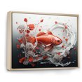 thumbnail image 2 of Designart "Serene Image Of Red And Grey Koi Fish Swimming I" Kois Fish Floater Framed Canvas Wall Art, 2 of 5