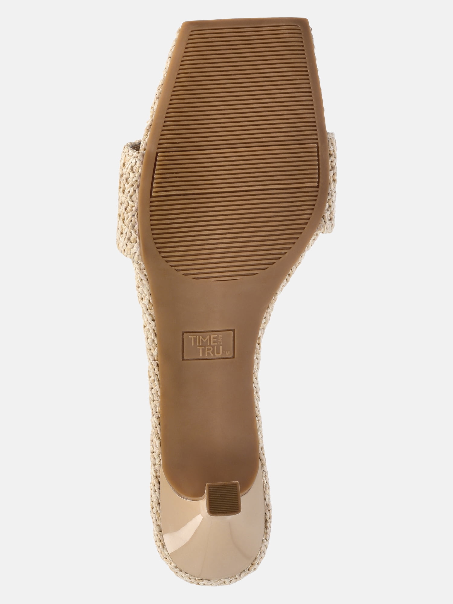 Time and Tru Women's Raffia Kitten Heel Sandals