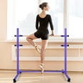 thumbnail image 4 of Gymax Barre de Danse Portable 4 Pieds Autoportante Double avec 5 Hauteurs Réglables Violet, 4 of 9