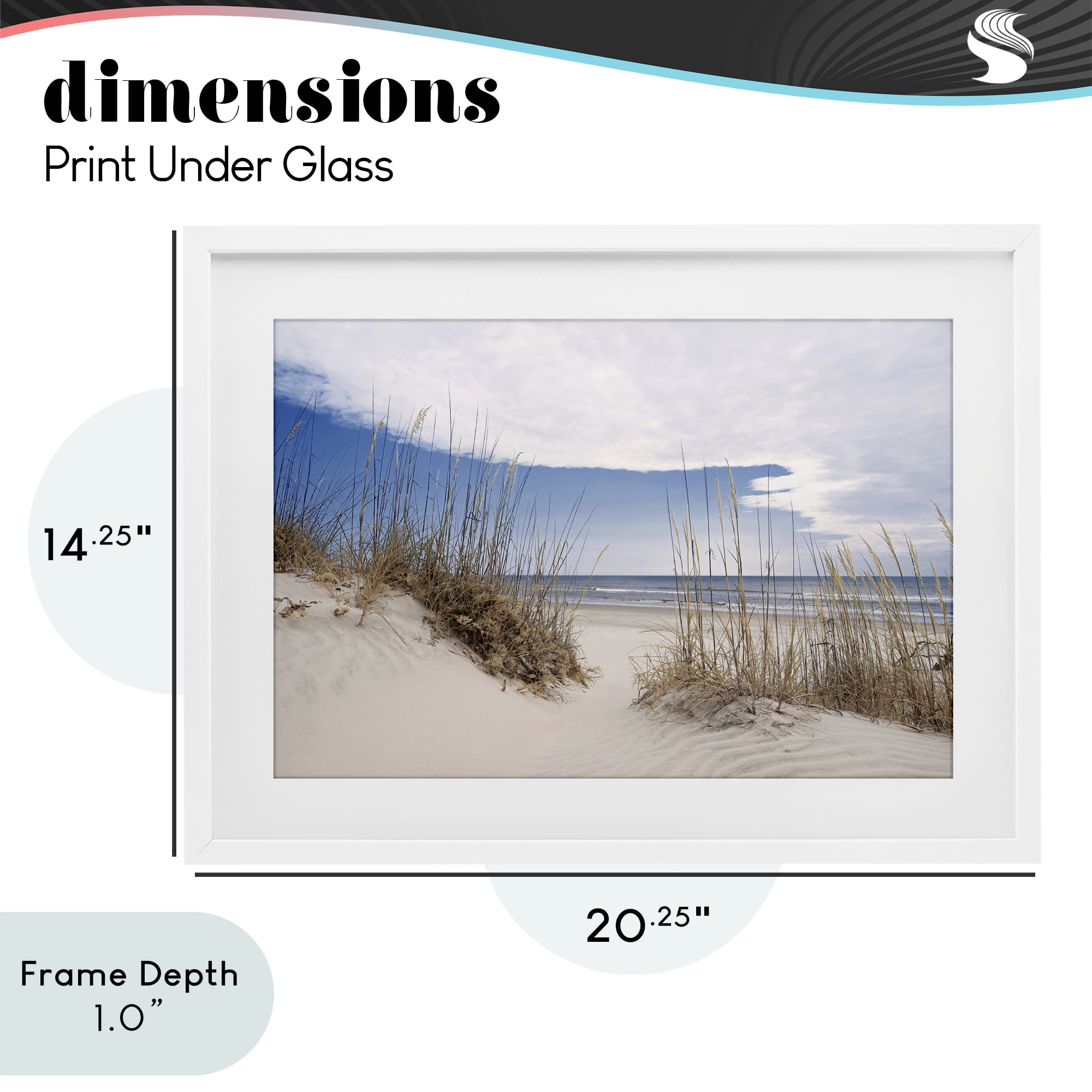 Stupell Industries Sea Oats Along Sandy Dunes White Framed Print Under Glass, design by Natalie Carpentieri