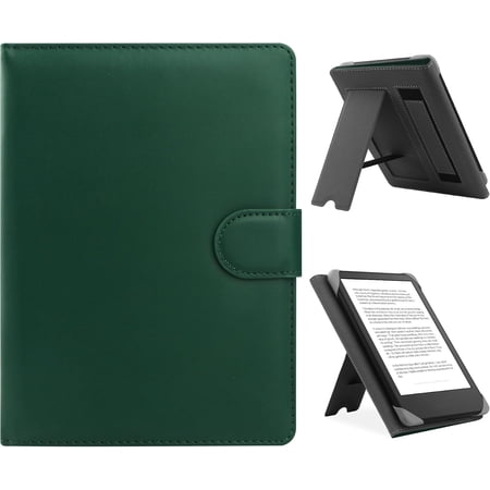 Case for 6.8",7" eReader,Compatible with Kindle/Kobo Clara /Kobo Clara 2E/Paperwhite/Pocketbook/Tolino eReader,Leather Stand Cover for 6"-7'' E-Book Reader,Green