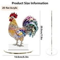 thumbnail image 7 of Fancyes 2D Colorful Chicken Decor Acrylic Desktop Plaque Creative Collectible Crafts Ornament Tabletop Sign for Bookshelf Centerpiece Style A, 7 of 7