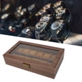 thumbnail image 1 of RELOJ ESTUCHE, Almohada Protectora de Almohadilla de Franela Suave 12 Compartimos Ultra Suave de Cuero Pu Caja de Cuero Grano de Madera Con Ventana Grande para Almacenamiente, 1 of 7