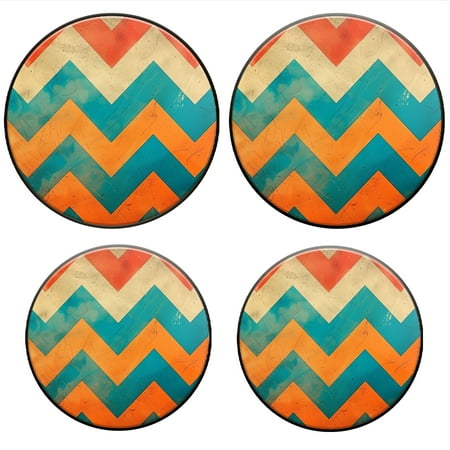

BaHomeck Electric Stove Burner Covers Set of 4 Round Metal Gas Stove Burner Covers 8 Inch and 10 Inch Kitchen Decor Vintage-Inspired Pattern With Colorful Designs In Orange And Teal