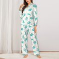 thumbnail image 2 of KLL Turtle Print Women's Long Sleeve Pajamas with Pants Sleepwear Loungewear 2 Set-X-Large, 2 of 7