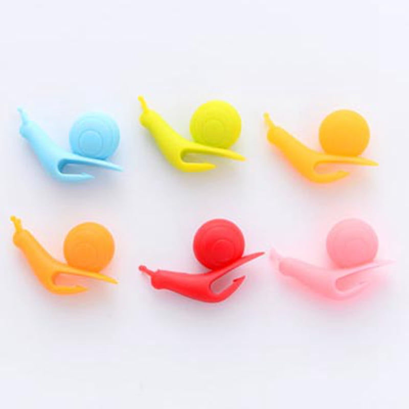 Yonger 10pcs Cute Snail Shape Silicone Tea Bag Holder Cup Mug Candy Colors Gift Set
