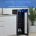 thumbnail image 4 of Wisykoke Mini Wine Fridge 14 Bottle, Wine Cooler Temperature Adjustment Range 41~64°F, Wine Fridge Small with Triple Pane Clear Glass Door, Wine Coolers for Home, 4 of 8