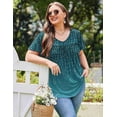 thumbnail image 4 of Zeagoo Plus Size Womens Ruffle Sleeve Tunic Tops V Neck Summer Shirts Floral Print Tops Dressy Blouse, 4 of 4