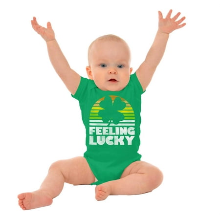 

St Patricks Day Kiss Me I m Irish Romper Boys or Girls Infant Baby Brisco Brands 12M