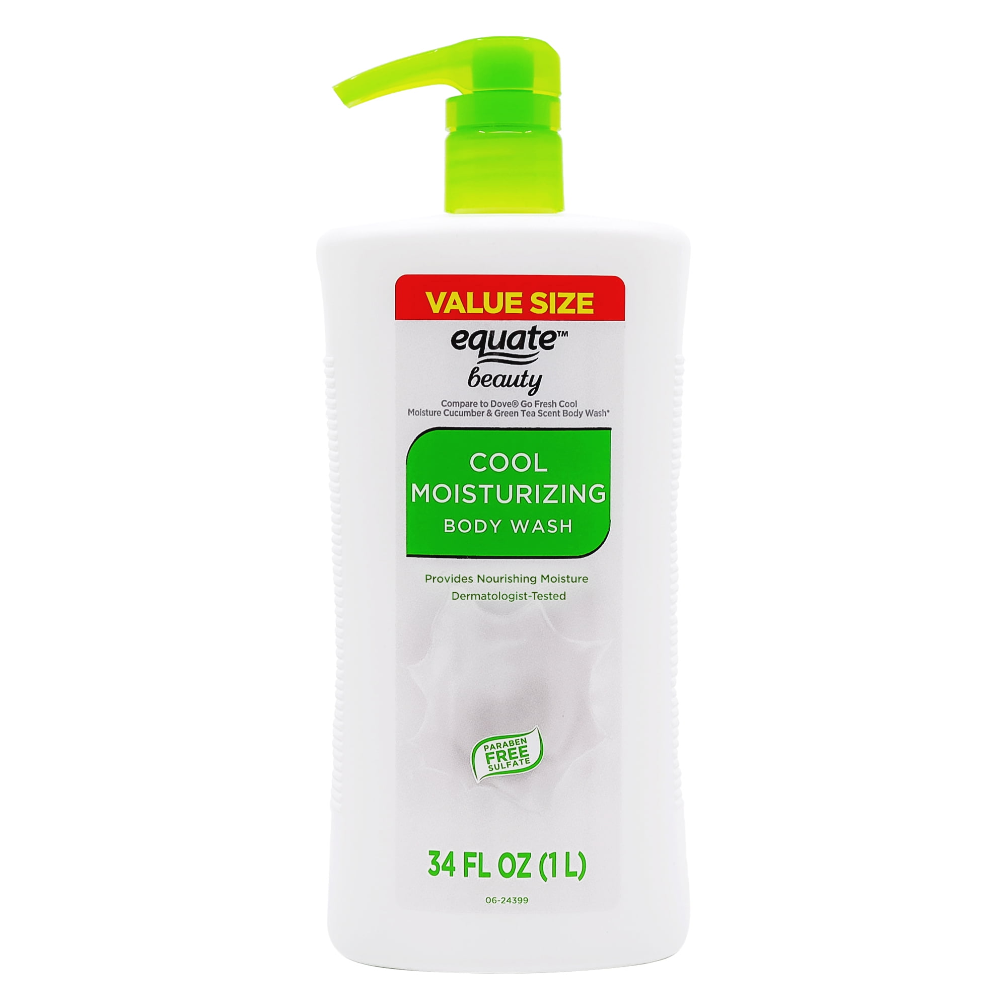 Equate Beauty Cool Moisture Body Wash, 34 fl. Oz.