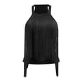 thumbnail image 3 of Cowgirl Outfits for Women, Yigetop Women's Tassel Trim Sleeveless Neck Bodysuit Top Fringe Tops for Women Black M, 3 of 6