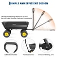 thumbnail image 3 of Garvee Poly Garden Dump Cart 600 lbs, Utility Wheelbarrow  Yard Wagon with 10" All-Terrain Wheels, Quick Release & ATV Tow Handle, Black & Yellow, 3 of 11