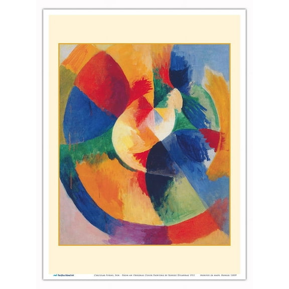 Circular Forms, Sun (Formes Circulaires, Soleil) - From an Original Color Painting by Robert Delaunay c.1912 - Master Art Print (Unframed) 9in x 12in