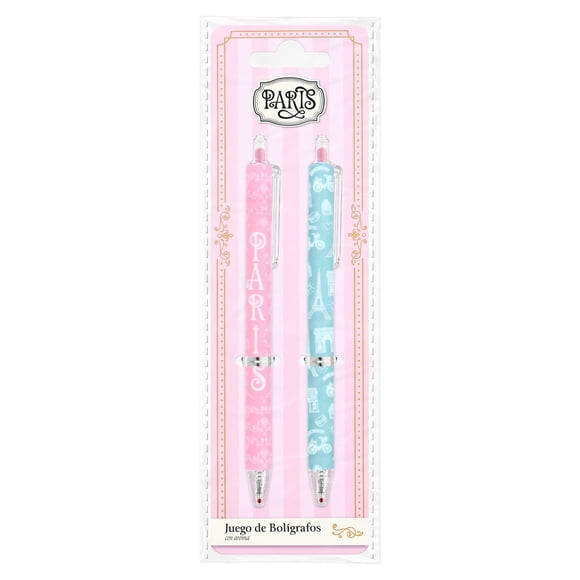 Juego de Bolígrafos con Aroma Prichos París de Plástico Metal y Tinta Multicolor 2 Piezas