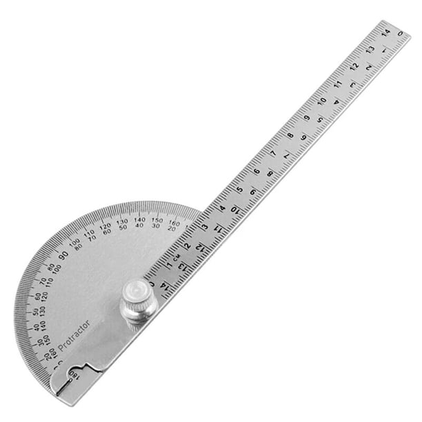 Transportador de acero inoxidable 145, Regla de medición de ángulo, herramienta mecánica rotativa, transportador, 180mm